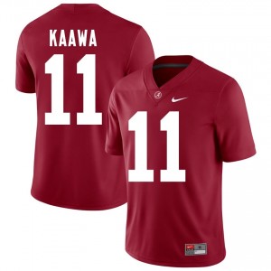 Crimson #11 Tayden-Evan Kaawa Men Embroidery Jersey | Alabama Durable University Football Edition 25046561