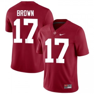 Crimson #17 Trae'shawn Brown Men Embroidery Jersey | Alabama Crimson Tide Elite NCAA Football Edition 57435794