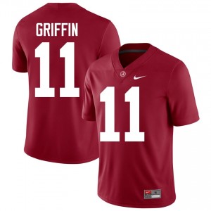 Crimson #11 Xavier Griffin Men Embroidery Jersey | Bama Pro Cut NCAA Football Edition 66006095