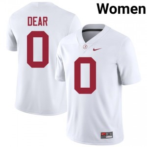 AK Dear #0 White Women Stitched Jersey | Alumni Bama High School Football Gear 83510561