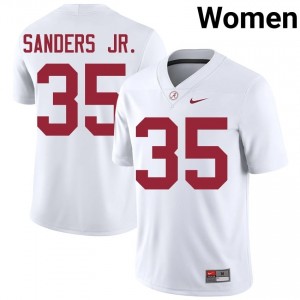 Abduall Sanders Jr. #35 White Women Stitched Jersey | Limited Roll Tide High School Football Gear 40948203