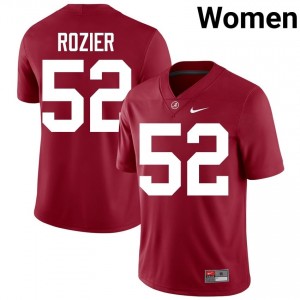 Crimson #52 Alex Rozier Women Embroidery Jersey | Alabama Iconic College Football Edition 24000915