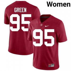 Crimson #95 Anderson Green Women Embroidery Jersey | Crimson Tide Fresh Player Football Edition 12652114