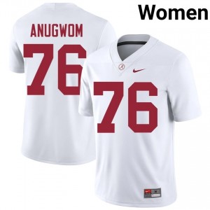 Arkel Anugwom #76 White Women Stitched Jersey | Elite Thread Crimson Tide University Football Gear 11789135