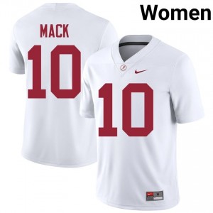 Austin Mack #10 White Women Stitched Jersey | Essential Roll Tide NCAA Football Gear 69058142