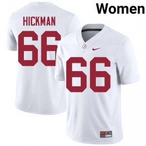 Baker Hickman #66 White Women Stitched Jersey | Classic Roll Tide Player Football Gear 80229096