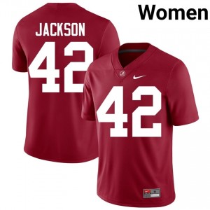 Crimson #42 Ben Jackson Women Embroidery Jersey | Alabama Crimson Tide Fresh Player Football Edition 94275314