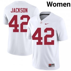Ben Jackson #42 White Women Stitched Jersey | Officially Licensed Alabama High School Football Gear 62224284