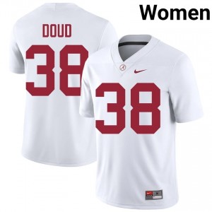 Blake Doud #38 White Women Stitched Jersey | Elite Thread Crimson Tide University Football Gear 66703089