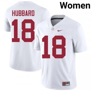 Bray Hubbard #18 White Women Stitched Jersey | Elite Thread Alabama Crimson Tide University Football Gear 41741463