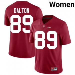 Crimson #89 Brody Dalton Women Embroidery Jersey | Alabama Crimson Tide Elite Thread University Football Edition 65108928