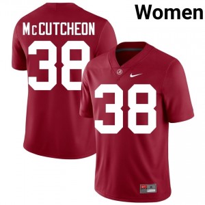 Crimson #38 Brody McCutcheon Women Embroidery Jersey | Crimson Tide Moisture Wicking High School Football Edition 42141600