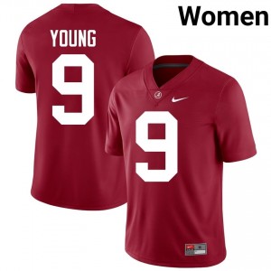 Crimson #9 Bryce Young Women Embroidery Jersey | Alabama Authentic Player Football Edition 46135186