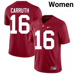 Crimson #16 Cade Carruth Women Embroidery Jersey | Roll Tide Limited High School Football Edition 94699631
