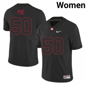 Bama Casey Poe #50 Black Women Player Jersey | Authentic Stitch Football Uniform 73956503