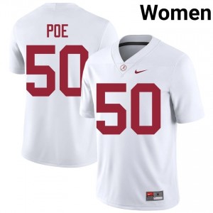 Casey Poe #50 White Women Stitched Jersey | Premium Alabama NCAA Football Gear 68038695