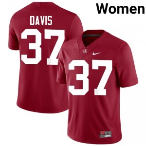 Crimson #37 Cole Davis Women Embroidery Jersey | Roll Tide Classic Player Football Edition 46477838