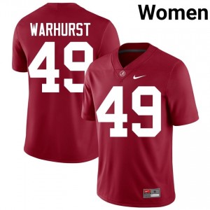 Crimson #49 Conner Warhurst Women Embroidery Jersey | Crimson Tide Gameday College Football Edition 63993109