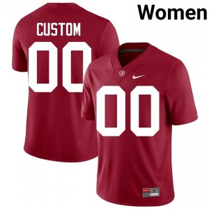 Crimson #00 Custom Women Embroidery Jersey | Alabama Crimson Tide Moisture Wicking High School Football Edition 33055934