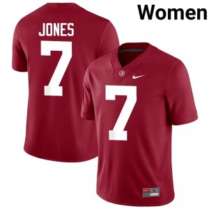 Crimson #7 DaShawn Jones Women Embroidery Jersey | Alabama Premium NCAA Football Edition 40839141