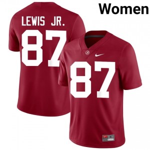 Crimson #87 Danny Lewis Jr. Women Embroidery Jersey | Alabama Crimson Tide Durable University Football Edition 53599525