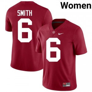 Crimson #6 DeVonta Smith Women Embroidery Jersey | Alabama Durable University Football Edition 73296639