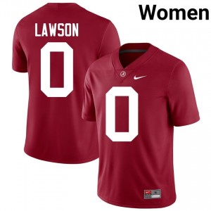 Crimson #0 Deontae Lawson Women Embroidery Jersey | Alabama Crimson Tide Moisture Wicking High School Football Edition 76995316