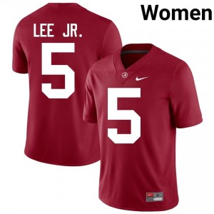 Crimson #5 Dijon Lee Jr. Women Embroidery Jersey | Roll Tide Official University Football Edition 50544664