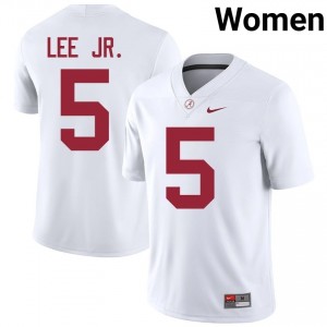Dijon Lee Jr. #5 White Women Stitched Jersey | Gameday Crimson Tide College Football Gear 42497135