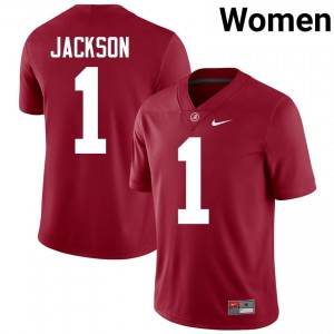 Crimson #1 Domani Jackson Women Embroidery Jersey | Alabama Crimson Tide Fresh Player Football Edition 47354743