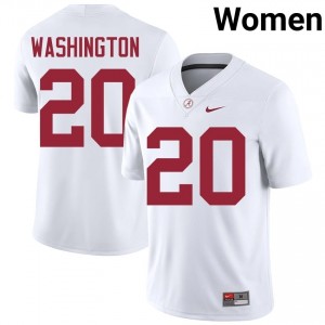 Dre Washington #20 White Women Stitched Jersey | Fresh Alabama Crimson Tide Player Football Gear 11207488