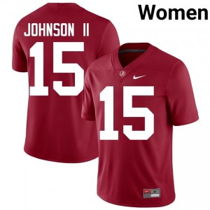 Crimson #15 Duke Johnson II Women Embroidery Jersey | Alabama Crimson Tide Premium NCAA Football Edition 10583303