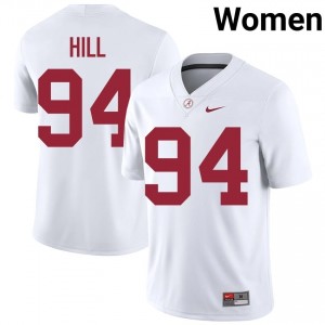 Edric Hill #94 White Women Stitched Jersey | Classic Roll Tide Player Football Gear 23556138