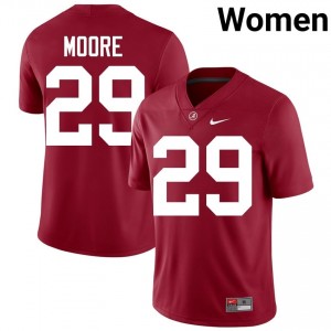 Crimson #29 Fredrick Moore Women Embroidery Jersey | Alabama Crimson Tide Officially Licensed High School Football Edition 99963688