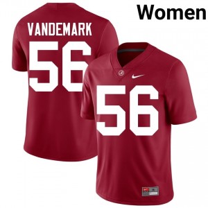 Crimson #56 Geno VanDeMark Women Embroidery Jersey | Alabama Crimson Tide Fresh Player Football Edition 71424160