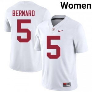 Germie Bernard #5 White Women Stitched Jersey | Moisture Wicking Crimson Tide High School Football Gear 78880742