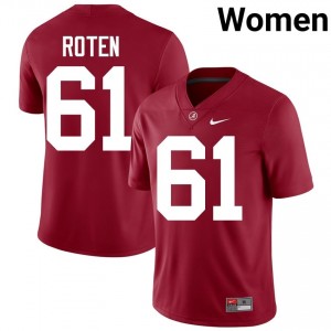 Crimson #61 Graham Roten Women Embroidery Jersey | Crimson Tide Elite NCAA Football Edition 14132859