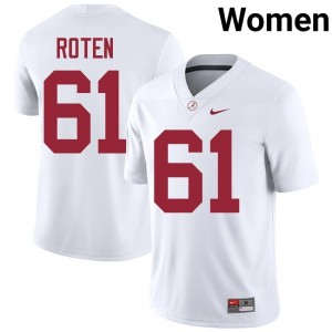 Graham Roten #61 White Women Stitched Jersey | Licensed Alabama Crimson Tide Player Football Gear 72927702
