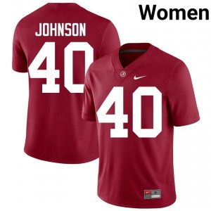 Crimson #40 Grant Johnson Women Embroidery Jersey | Crimson Tide Fresh Player Football Edition 19985533