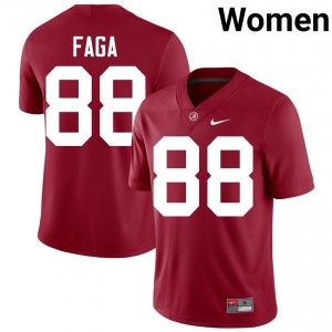 Crimson #88 Isaia Faga Women Embroidery Jersey | Crimson Tide Moisture Wicking High School Football Edition 10539331