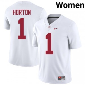 Isaiah Horton #1 White Women Stitched Jersey | Elite Thread Alabama Crimson Tide University Football Gear 82532609
