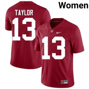 Crimson #13 Ivan Taylor Women Embroidery Jersey | Roll Tide Essential NCAA Football Edition 20395491