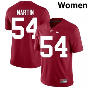 Crimson #54 JD Martin Women Embroidery Jersey | Alabama Crimson Tide Officially Licensed High School Football Edition 14304369