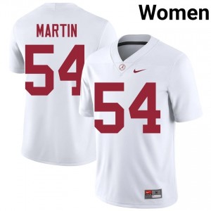 JD Martin #54 White Women Stitched Jersey | Pro-Grade Alabama University Football Gear 40926508