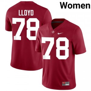 Crimson #78 Jackson Lloyd Women Embroidery Jersey | Crimson Tide Elite Thread University Football Edition 93393018
