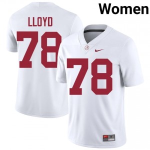 Jackson Lloyd #78 White Women Stitched Jersey | Exclusive Alabama Crimson Tide College Football Gear 94246161