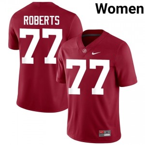 Crimson #77 Jaeden Roberts Women Embroidery Jersey | Bama Alumni High School Football Edition 38719695