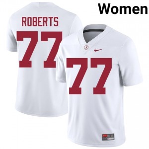 Jaeden Roberts #77 White Women Stitched Jersey | Official Roll Tide University Football Gear 35970100