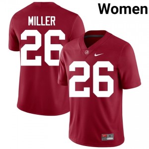 Crimson #26 Jam Miller Women Embroidery Jersey | Crimson Tide Elite Thread University Football Edition 19325005