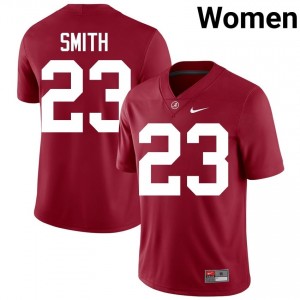 Crimson #23 James Smith Women Embroidery Jersey | Alabama Crimson Tide Durable University Football Edition 77362491